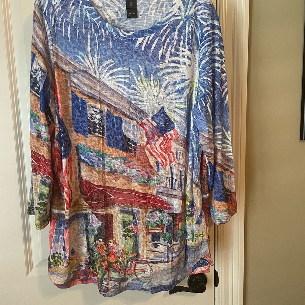 Very gently worn designer top. PERFECT  top for the Fourth of July.